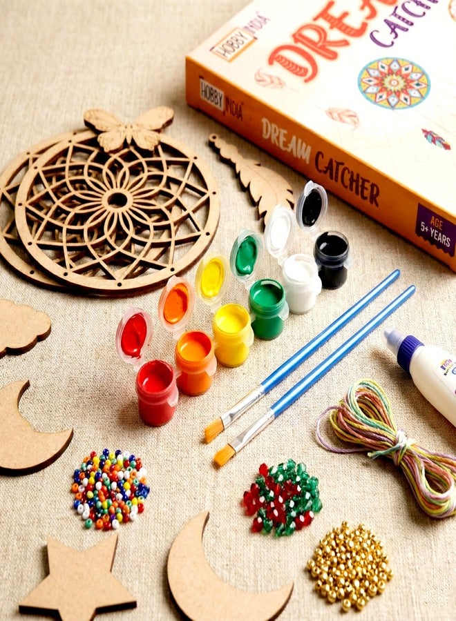 HOBBY INDIA DIY Dream Catcher Making Kit for Kids & Adults | Mandala Art & Craft Painting Set | Creative Big Size Wall Hanging Craft for Bedroom & Living Room | Birthday, Christmas & Return Gift - Image 4
